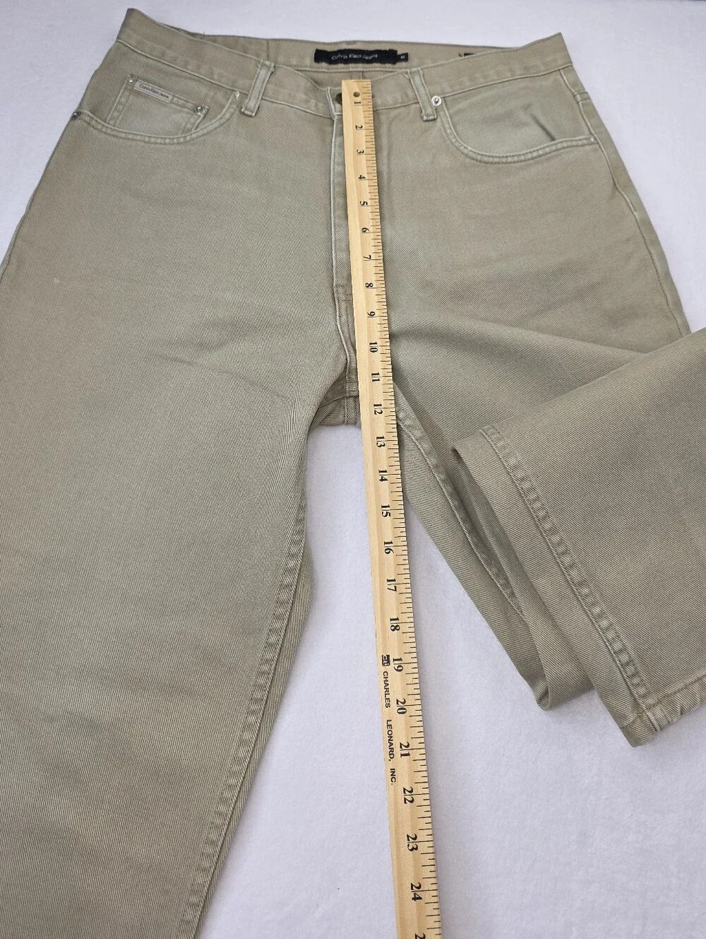 Calvin Klein Men's Casual Straight-Leg Jeans Beige Tan Size 34 CS-3671